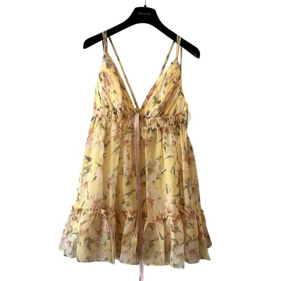 Mac Duggal 70240 Floral Empire Waist Ruffled Mini Dress size 4 UB - Picture 2 of 10